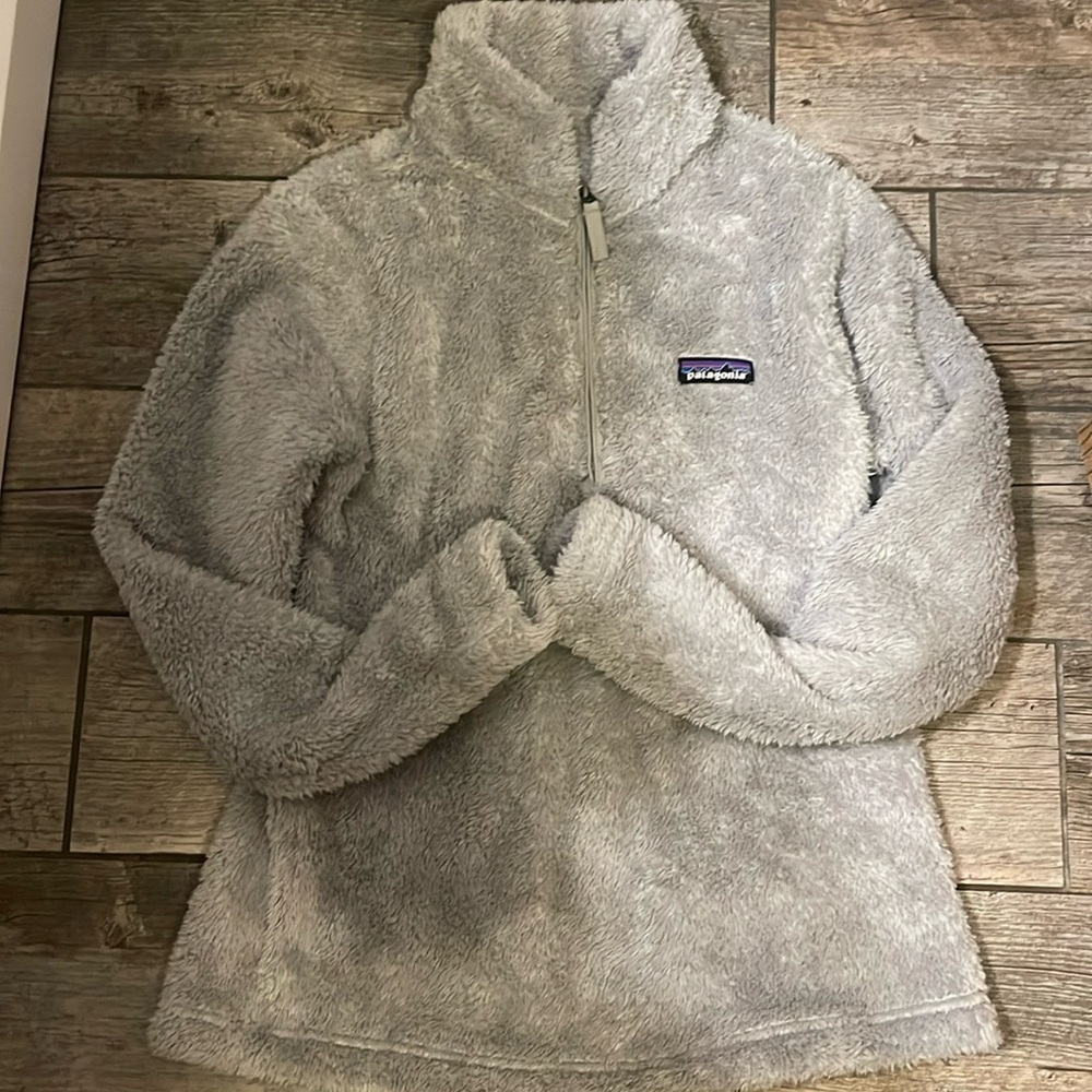 Patagonia Los Gatos 1/4 zip drifter grey pullover fleece fuzzy womens small